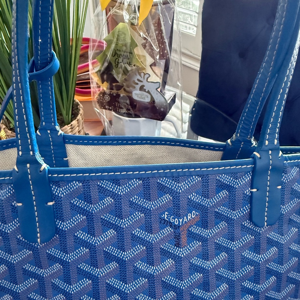 Goyard Blue Monogram Tote - Picture 13 of 16